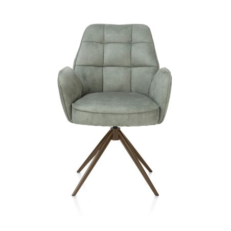 Bell, chaise a accoudoirs - pietement steelbrown - pivotante - confort ressorts - Calabria