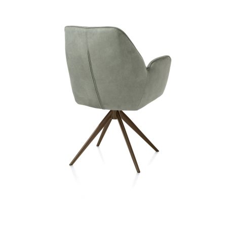 Bell, chaise a accoudoirs - pietement steelbrown - pivotante - confort ressorts - Calabria