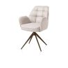Bell, chaise a accoudoirs - pietement steelbrown - pivotante - confort ressorts - Calabria