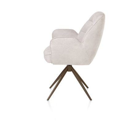 Bell, chaise a accoudoirs - pietement steelbrown - pivotante - confort ressorts - Calabria