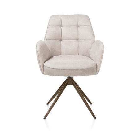 Bell, chaise a accoudoirs - pietement steelbrown - pivotante - confort ressorts - Calabria