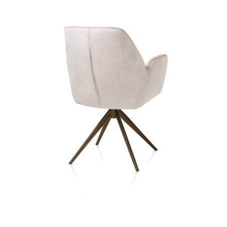 Bell, chaise a accoudoirs - pietement steelbrown - pivotante - confort ressorts - Calabria