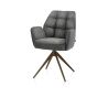 Bell, chaise a accoudoirs - pietement steelbrown - pivotante - confort ressorts - Calabria