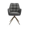 Bell, chaise a accoudoirs - pietement steelbrown - pivotante - confort ressorts - Calabria