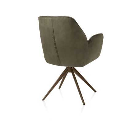Bell, chaise a accoudoirs - pietement steelbrown - pivotante - confort ressorts - Calabria