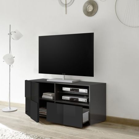 Meuble TV design 121 cm DAMIEN GRIS