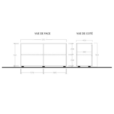 Meuble TV design 121 cm DAMIEN GRIS