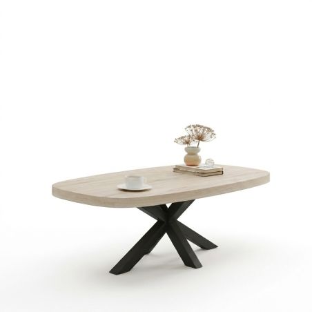 Table basse ovale GABRIEL LIGHT en décor chêne clair