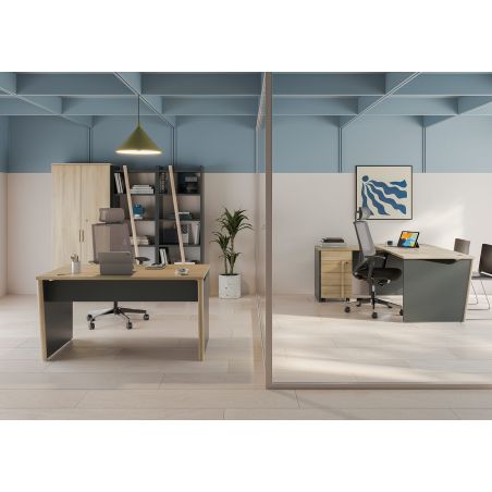 Bureau droit ITALIC en 120 cm ou 140 cm ou 160 cm proposé 2 finitions