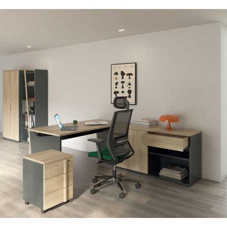 Bureau droit ITALIC en 120 cm ou 140 cm ou 160 cm proposé 2 finitions