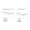 Bureau droit 170 cm ou 190 cm E-MOTION plateau décor chêne structuré