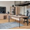 Retour direct pour bureau E-MOTION avec plateau décor chêne structuré