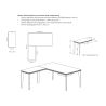 Retour direct pour bureau E-MOTION avec plateau décor chêne structuré