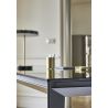 Bureau droit 170 cm ou 190 cm E-MOTION plateau verre teinté noir