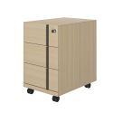 Caisson mobile 3 tiroirs E-MOTION chêne structuré