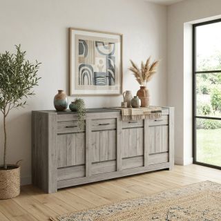 Buffet 223 cm SAWYER en décor chêne gris