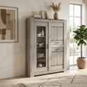 Vitrine SAWYER en décor chêne gris