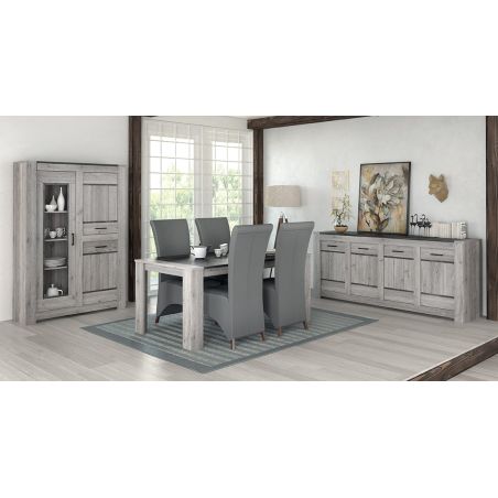 Vitrine SAWYER en décor chêne gris