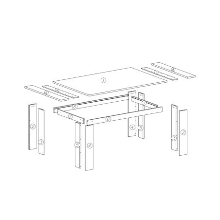 Table 180 cm SAWYER en décor chêne gris et pierre foncé