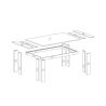 Table 180 cm SAWYER en décor chêne gris et pierre foncé