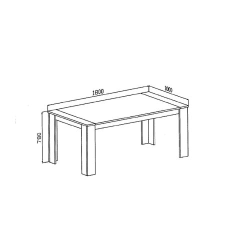 Table 180 cm SAWYER en décor chêne gris et pierre foncé