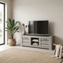 Meuble TV 155 cm SAWYER en décor chêne gris