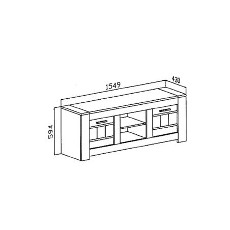 Meuble TV 155 cm SAWYER en décor chêne gris