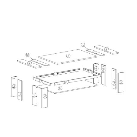Table basse 130 cm SAWYER en décor chêne gris et imitation pierre foncé