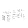 Table basse 130 cm SAWYER en décor chêne gris et imitation pierre foncé