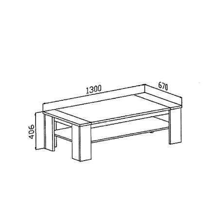 Table basse 130 cm SAWYER en décor chêne gris et imitation pierre foncé