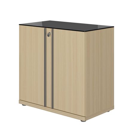 Rangement bas 2 portes E-MOTION chêne structuré