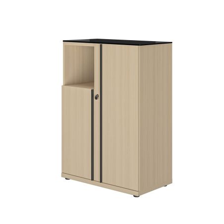 Rangement mi-haut 2 portes E-MOTION chêne structuré