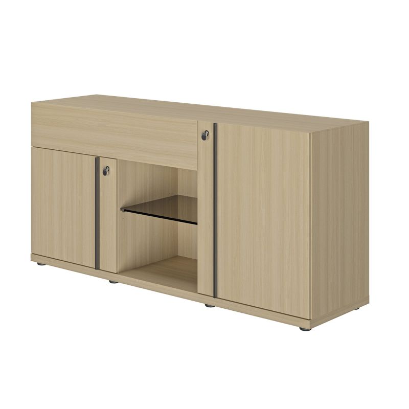 Crédence 160 cm E-MOTION chêne structuré