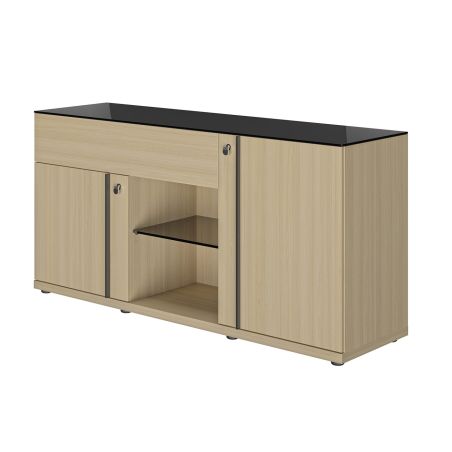 Crédence 160 cm E-MOTION chêne structuré