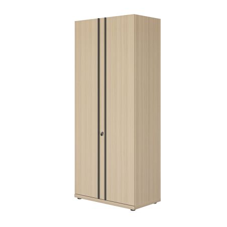 Armoire de rangement haut 2 portes E-MOTION chêne structuré