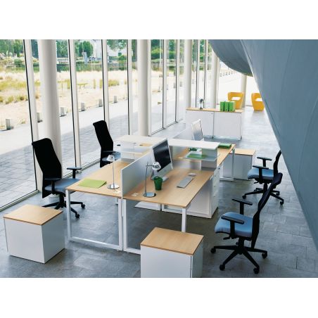 Bureau droit 140 cm SUNDAY décor chêne avec pieds cadre
