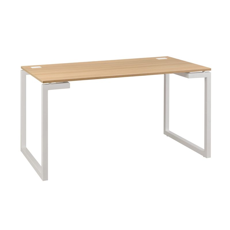 Bureau droit 160 cm SUNDAY décor chêne avec pieds cadre