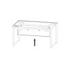 Voile de fond blanc SUNDAY pour bureau droit 140 cm ou 160 cm