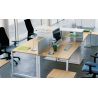 Ecran de séparation blanc SUNDAY pour bureau droit 120 cm ou 140 cm ou 160 cm