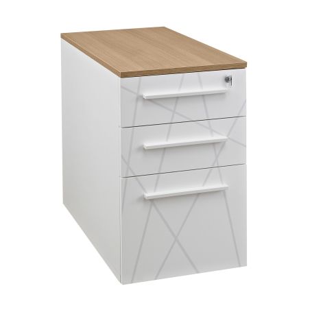 Caisson bout de bureau 80 cm SUNDAY avec top chêne ou top surmeuble