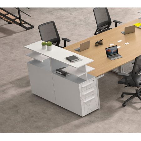 Caisson bout de bureau 80 cm SUNDAY avec top chêne ou top surmeuble