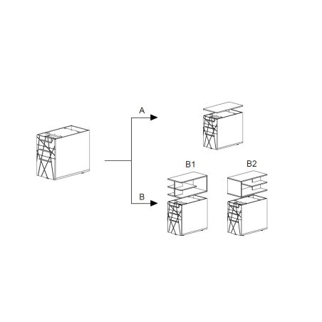 Caisson bout de bureau 80 cm SUNDAY avec top chêne ou top surmeuble