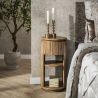 Table de chevet WAVY en bois de manguier avec 1 tiroir