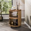 Chariot a vin WAVY en bois de manguier