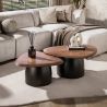 Set de 2 tables basses MELCHIOR en acacia brun