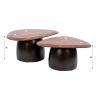 Set de 2 tables basses MELCHIOR en acacia brun