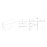 Table ilot de cuisine 160 cm OCTAVE avec 2 portes et 3 niches