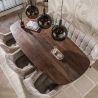 Table ovale MAXIME BRUN 215 cm en acacia massif brun chaud