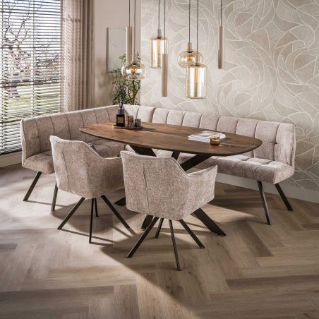 Table ovale MAXIME BRUN 180 cm en acacia massif brun chaud