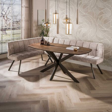 Table ovale MAXIME BRUN 180 cm en acacia massif brun chaud